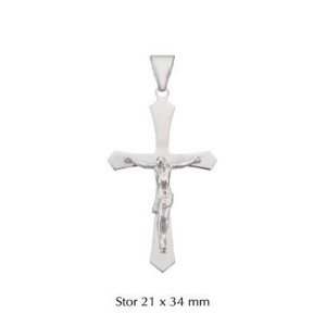BNH - Kors vedhæng m. Jesus i sølv (Large)