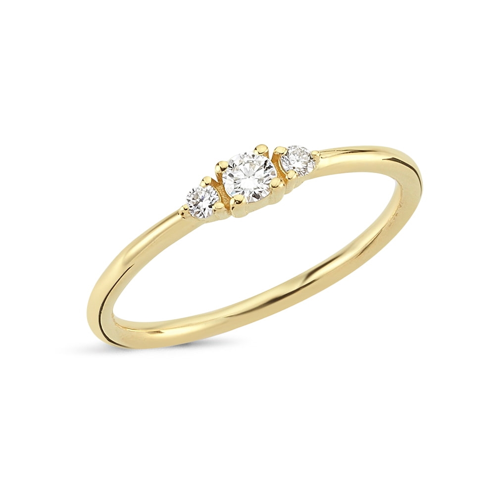 Petit brillant ring i 14 kt. guld med i alt 0,15ct. R1110