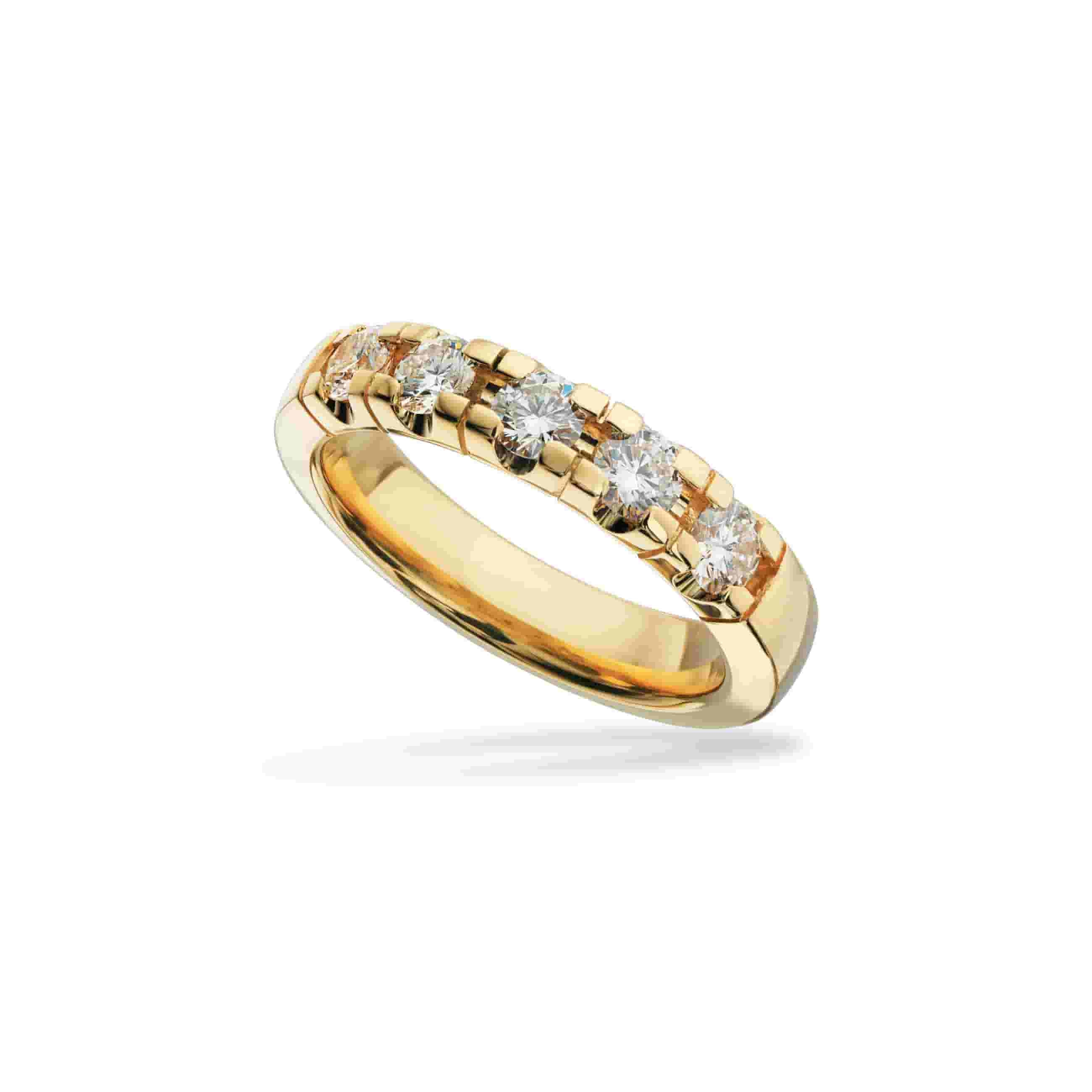 Grace Alliancering i 14 kt. med 5x0,15 ct. - 7265,5