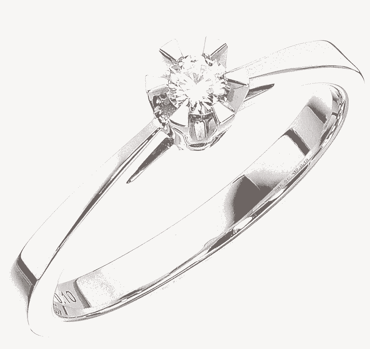 Prinsesse Ring i 14kt. hvidguld m. 0,03ct. - 0,50ct. diamant