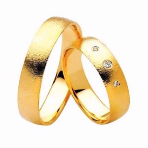 Vielsesringe i 14 kt guld med diamanter G3240