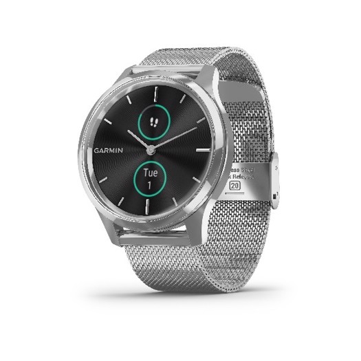 Garmin - Vivomove Luxe, WW, med stål urkasse og stål mesh rem