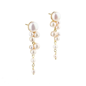  Aqua Dulce - Bubbels Long Earstud i forgyldt sterlingsølv