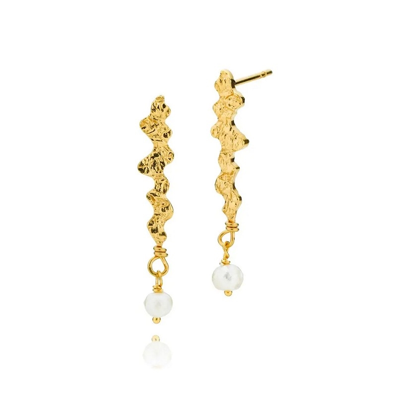 Izabel Camille - Coco øreringe i forgyldt sølv med perle**